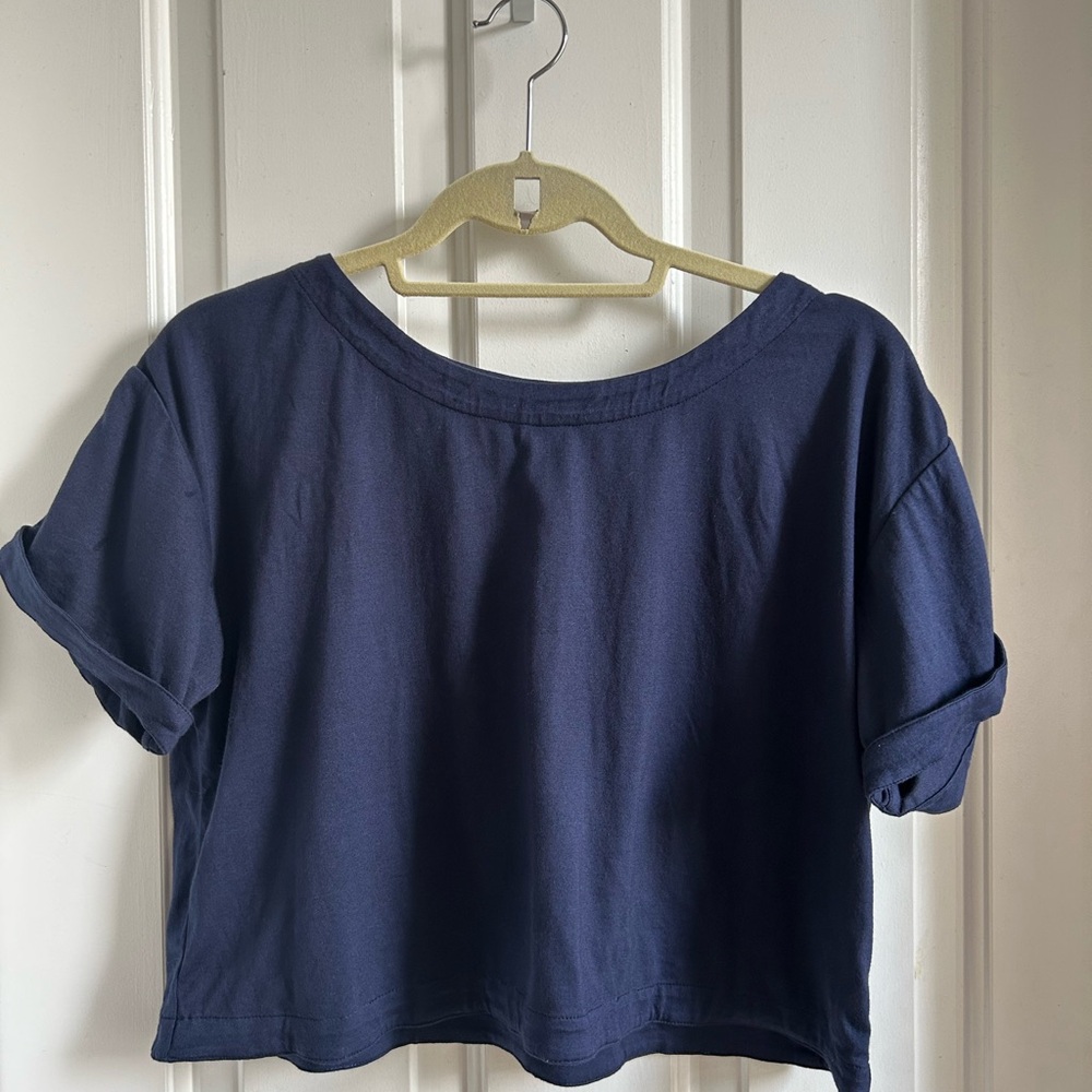 Steven Alan Cropped Navy Top